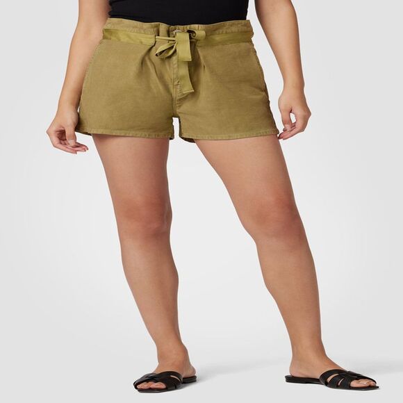 Hudson Jeans Paper-bag Waist Shorts In Green Moss 28 - Picture 2 of 3